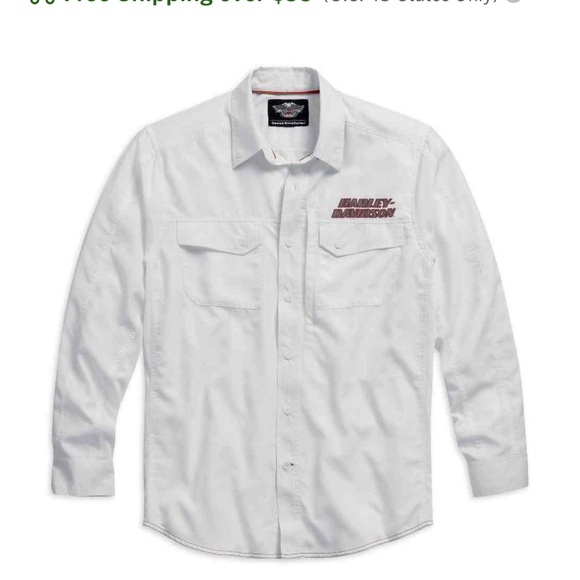 Harley-Davidson Classic White Button-Down Shirt - Picture 5 of 5